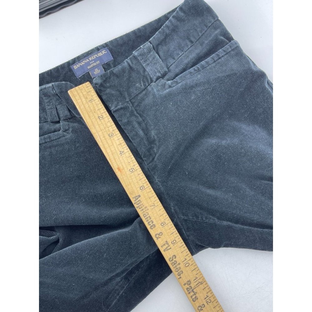 Banana Republic Women's Martin Fit Flared Black Velour Corduroy Pants Size 25 - Picture 12 of 14